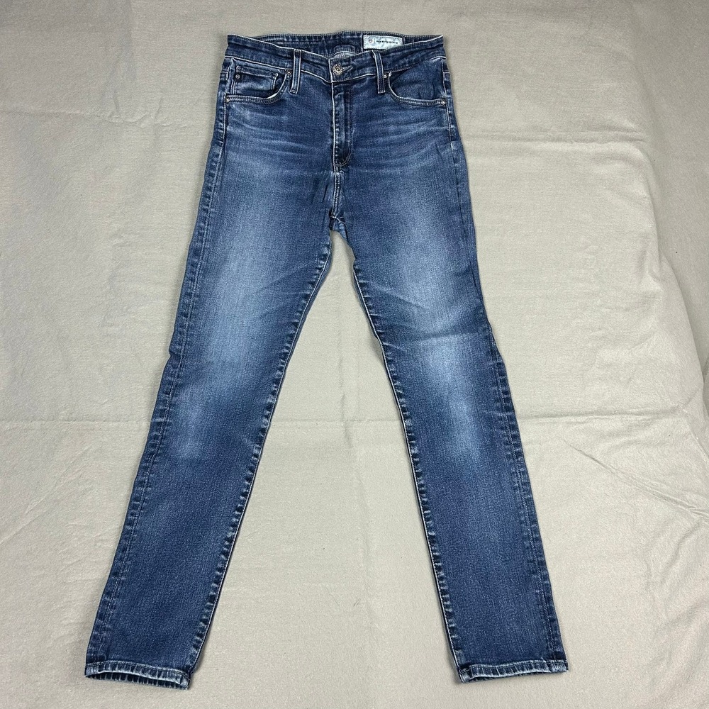 AG Adriano Goldschmied Stevie Ankle High Rise Slim Straight Womens 27R Blue - Picture 2 of 13